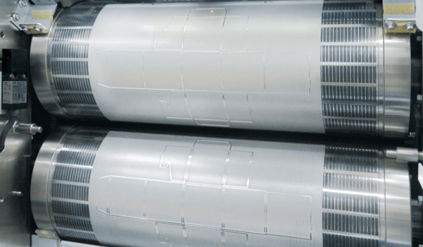 paper die cutter cylinders with dies loaded