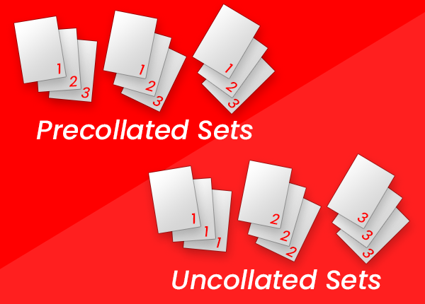 Precollated vs uncollated sets of print
