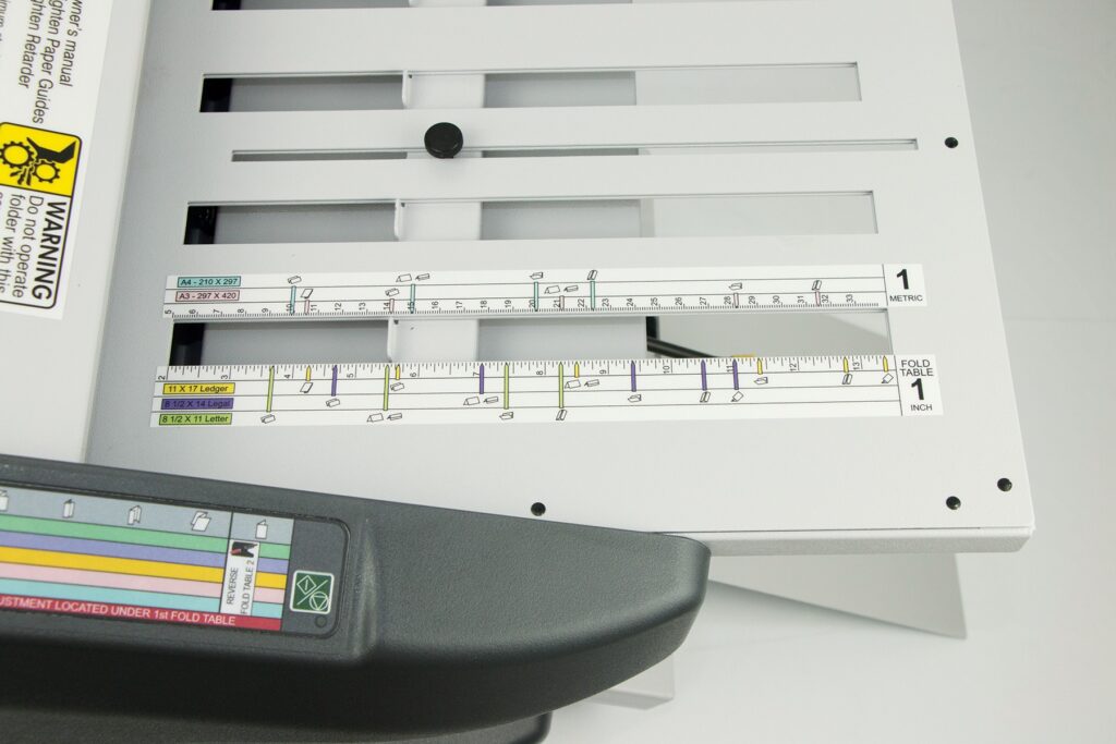 Martin Yale paper fold plate adjustment