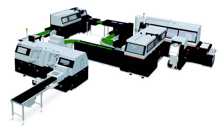 High volume production line for perfect bound books