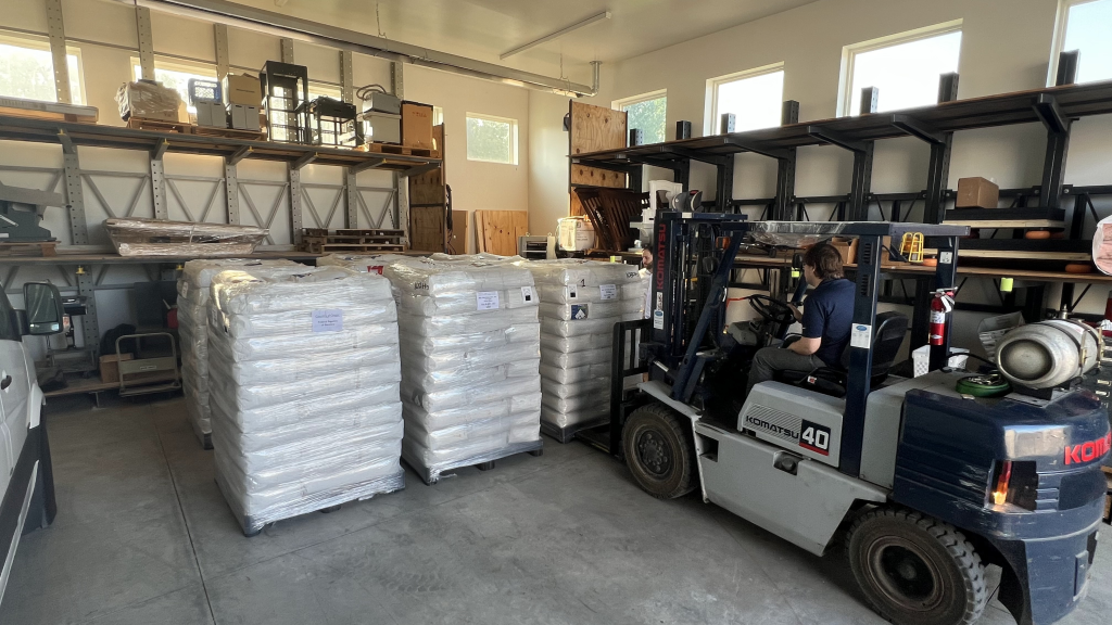 Pallets of Planatol Planamelt Pro Being Unloaded in MSL Warehouse